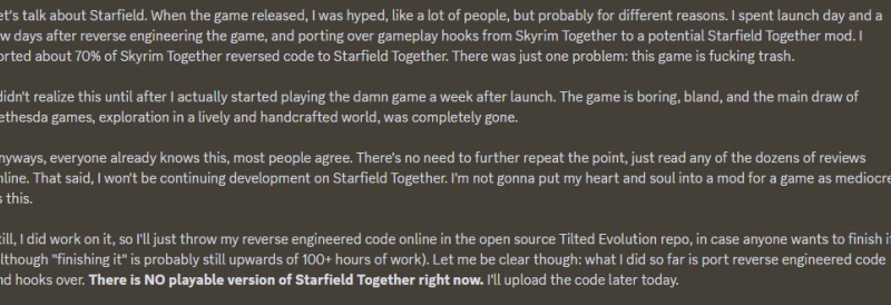 Автор мода Skyrim Together отказался портировать его на Starfield | StopGame